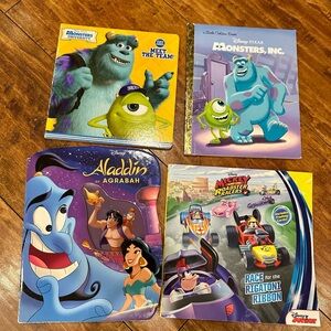 Disney Colorful Book Collection- Aladdin, Monster’s Inc, Mickey Roadster Racers